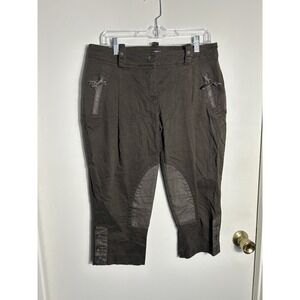 beatrice b Italy Brown Cotton Jodhpur Equestrian  Cropped Pants  Sz 10 Boho Chic
